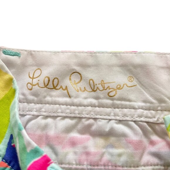 Lilly Pulitzer Callahan Shorts Womens 00 Vibrant Tropical Cotton Stretch Preppy - Picture 5 of 14